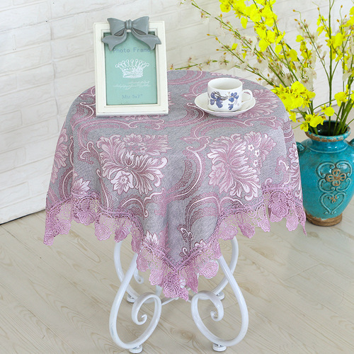 Cross-border linen water-soluble edge tablecloth, tablecloth, tablecloth, bedside table cover, coffee table cover, TV cabinet cover, round tablecloth