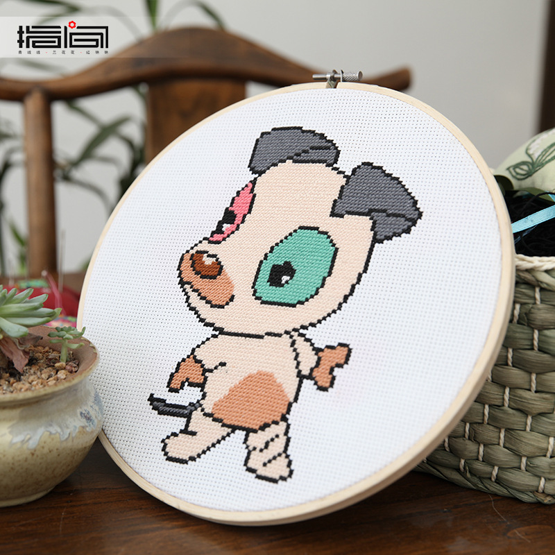 Jinhao bordado hecho a mano DIY material paquete principiante niños simple tela Cruz puntada grande colgante pintura 26cm