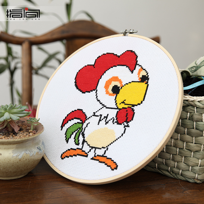 Jinhao bordado hecho a mano DIY material paquete principiante niños simple tela Cruz puntada grande colgante pintura 26cm