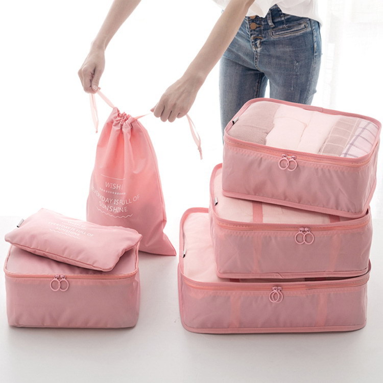 Travel Storage Bags for Overseas Trips, Luggage Organizer Bags, Clothing Bags, Underwear and Bra Storage Bags, Waterproof Six-Piece Set
