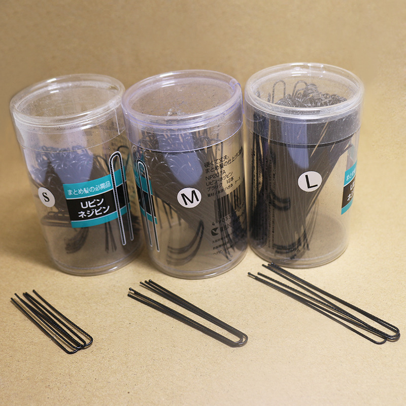 En stock empuje a mano clip de pelo corrugado en forma de U clip de posicionamiento del cabello Clip Studio Placa de pelo horquilla clip de espiral japonés