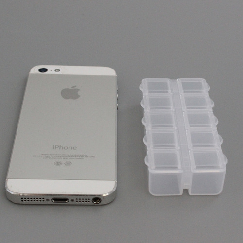 Small Number 10 Grid Plastic Box Independent Lid Small Medicine Box Parts Accessories Jewelry Earring Storage Box Manufacturer Wholesale