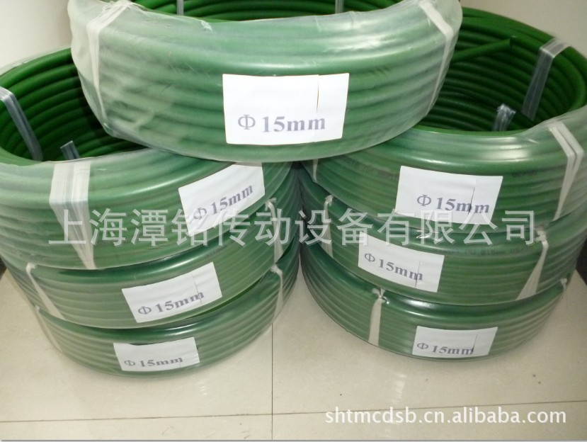 供应直径15PU绿色粗面圆带、聚氨酯圆带红色绿色 线芯圆带