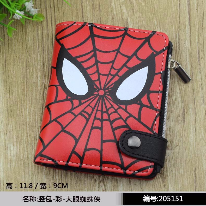 Vertical Wallet * Colorful Big Eye Spider-Man Anime Movie Avengers Super Hero Card Bag with Zipper Coin Purse Vertical Wallet * Colorful Big Eye Spider-Man Anime Movie Avengers Super Hero Card Bag with Zipper Coin Purse