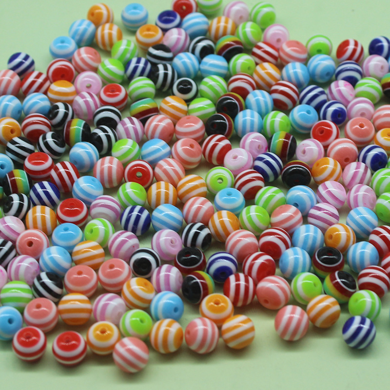 Factory direct resin stripe beads 6-10mm spot Christmas series beads large price excellent