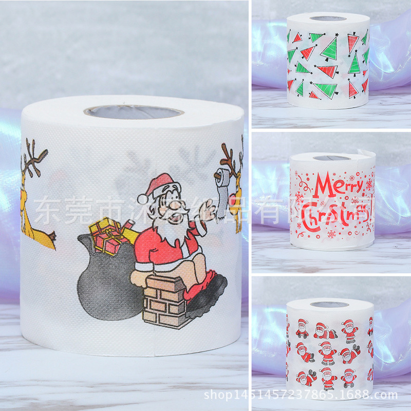 Factory Direct Sales Christmas Printed Toilet Paper Christmas Roll Christmas Toilet Paper Christmas Paper Towel Christmas Toilet Paper