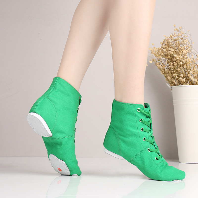 Zapatos de baile para adultos niños zapatos de ballet plana de alto-top botas de jazz de fondo suave zapatos de práctica hembra gato garra zapatos de baile al por mayor