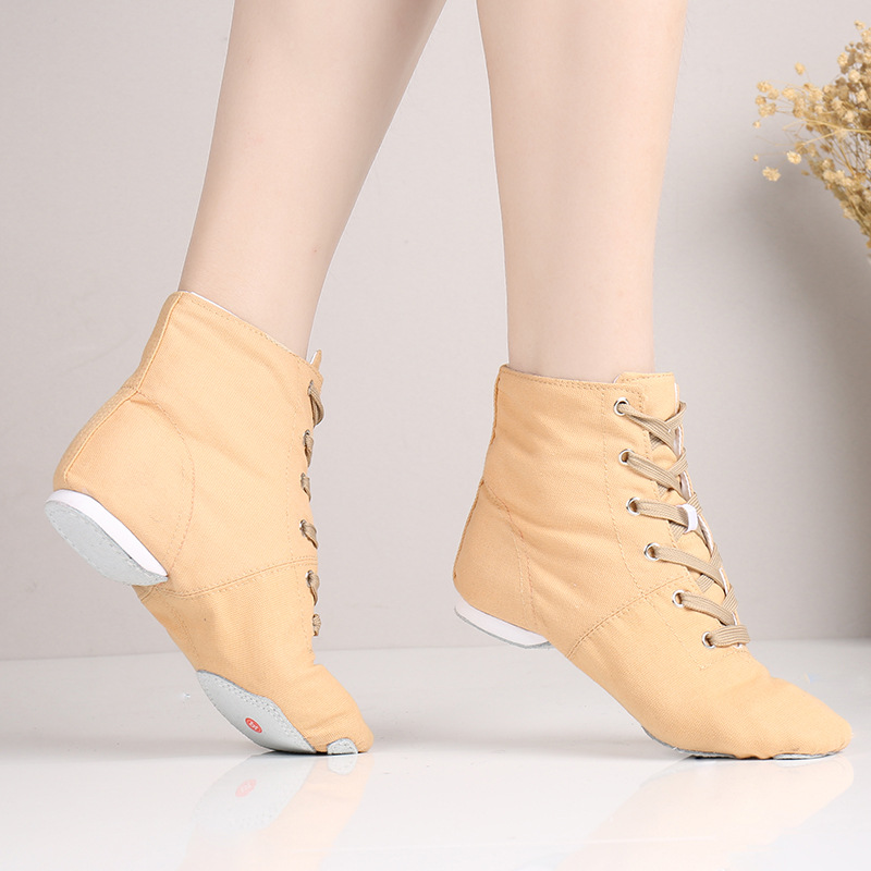 Zapatos de baile para adultos niños zapatos de ballet plana de alto-top botas de jazz de fondo suave zapatos de práctica hembra gato garra zapatos de baile al por mayor