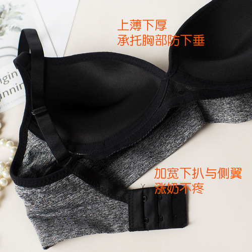 Japanese-style nursing bra, slim-fit, no hook, maternity bra, pregnancy period, breastfeeding, no underwire, Pu