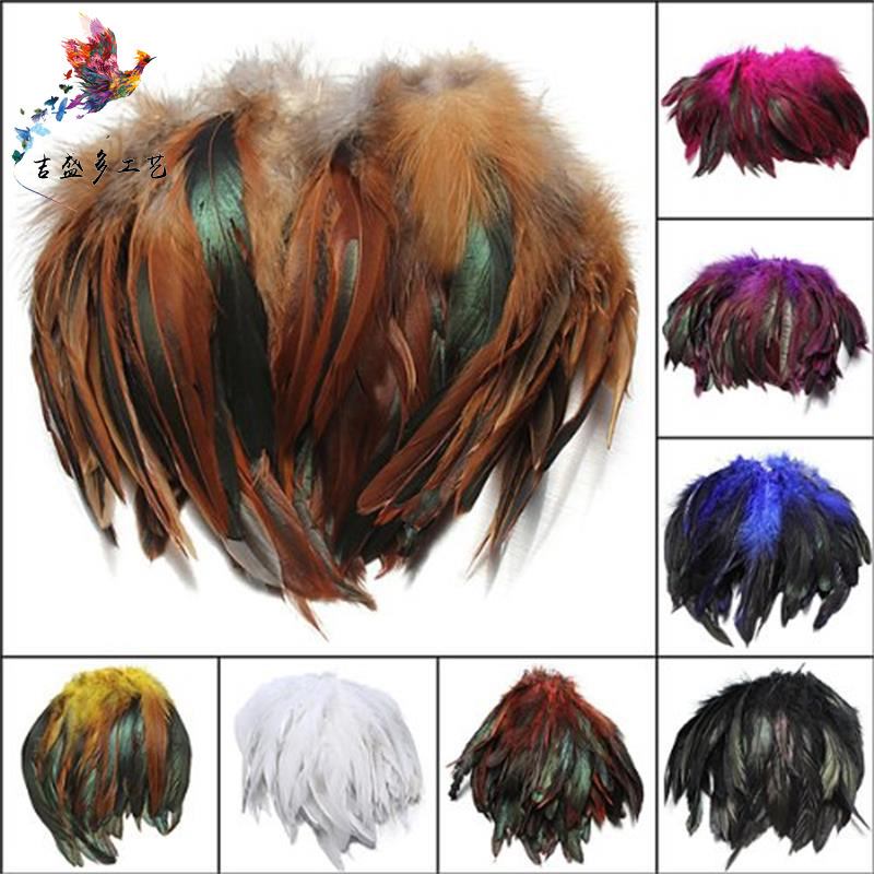 Factory Supply Dyed Purple Swimming Feather Cock Tail Hair DIY Popular Feather Jewelry Red Swimming Jewelry Accessories Male