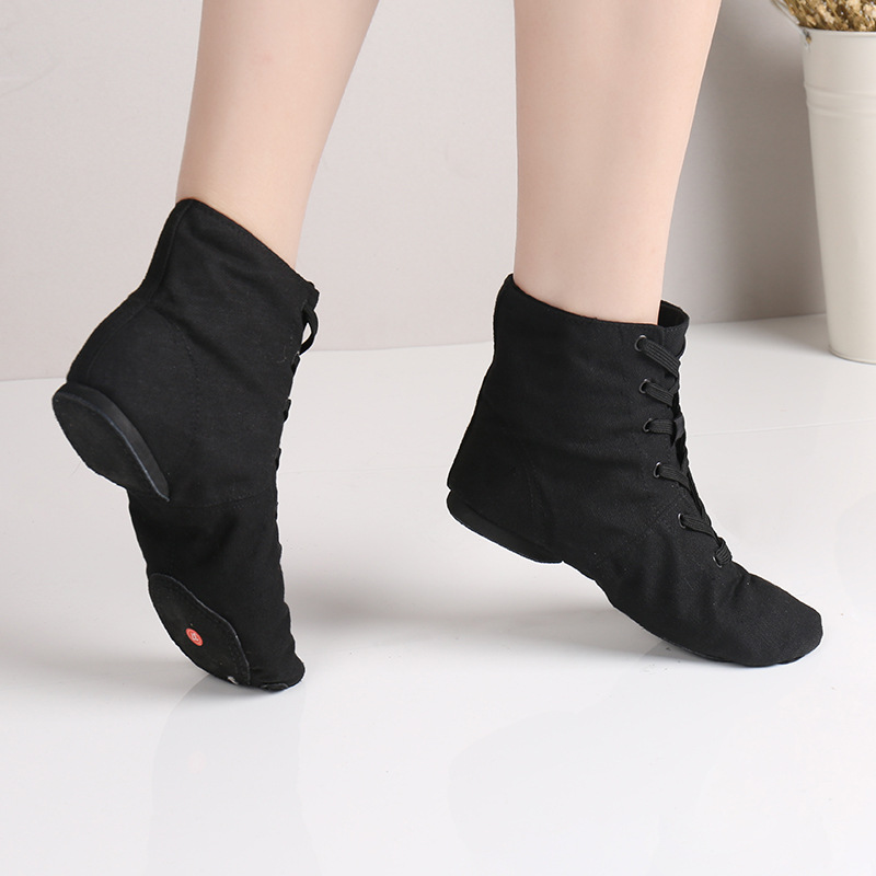 Zapatos de baile para adultos niños zapatos de ballet plana de alto-top botas de jazz de fondo suave zapatos de práctica hembra gato garra zapatos de baile al por mayor