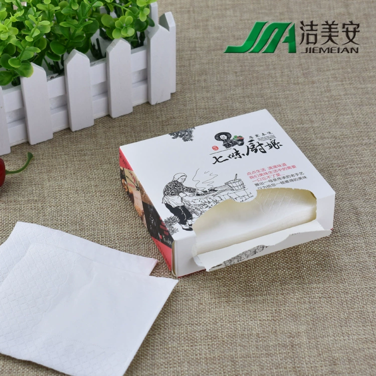 Одноразовые салфетки для гостиниц, индивидуальные салфетки для ресторанов, бумажные салфетки в коробках, рекламные салфетки квадратной формы на заказ