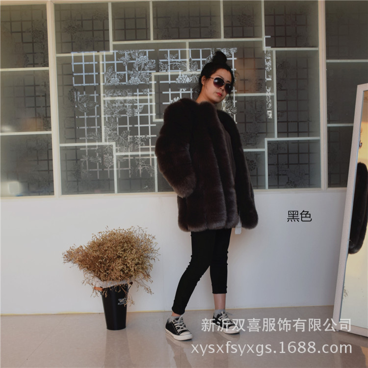 Wholesale 2025 autumn and winter new fashion fur coat women's mid-length Korean version of faux fox fur coat