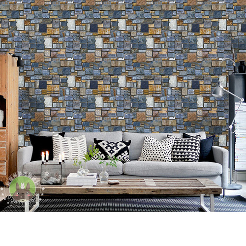 SA-1012 Stone Brick Wall Wallpaper 45CM Wide Living Room Bedroom Cabinet Restaurant Dorm Decoration Self-Adhesive Wallpaper