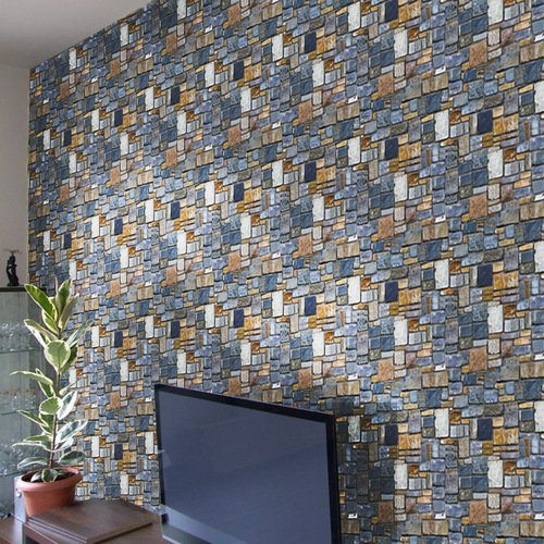 SA-1012 Stone Brick Wall Wallpaper 45CM Wide Living Room Bedroom Cabinet Restaurant Dorm Decoration Self-Adhesive Wallpaper
