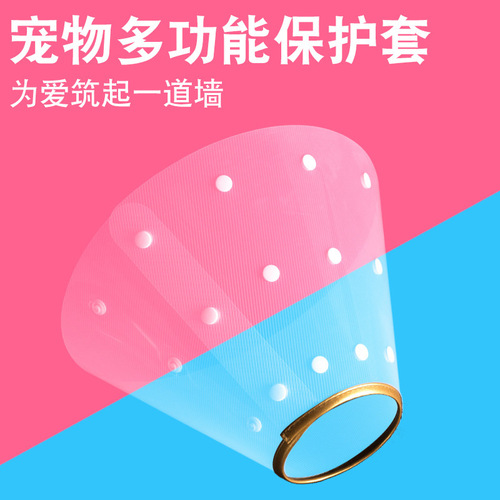 Pet Elizabeth Ring Gold Edge Circle Pet Elizabeth Anti-Bite Ring Shame Ring Plastic Snap Type 6