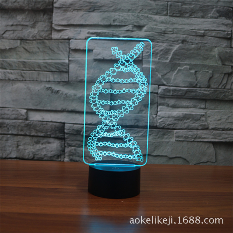 2026外贸新款DNA2七彩16色渐变 触控充电LED礼品3D视觉小夜灯3344