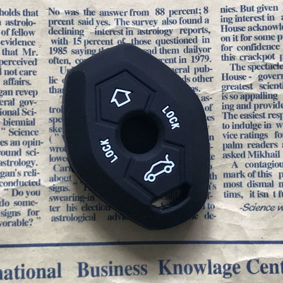 Suitable for 3 Series, 5 Series, 6 Series, 7 Series, X3, X5, X6, Z4 Silicone Key Case, Car Key Cover, Remote Control Protective Case (Static Rod/Key Bag) - black-without-label