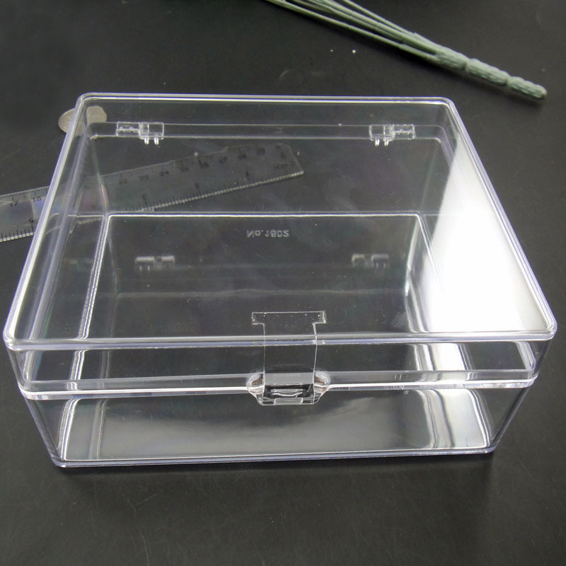 14.8*12*5.5cm单格翻盖盒子小饰品套装收纳包装配件长方形塑料盒