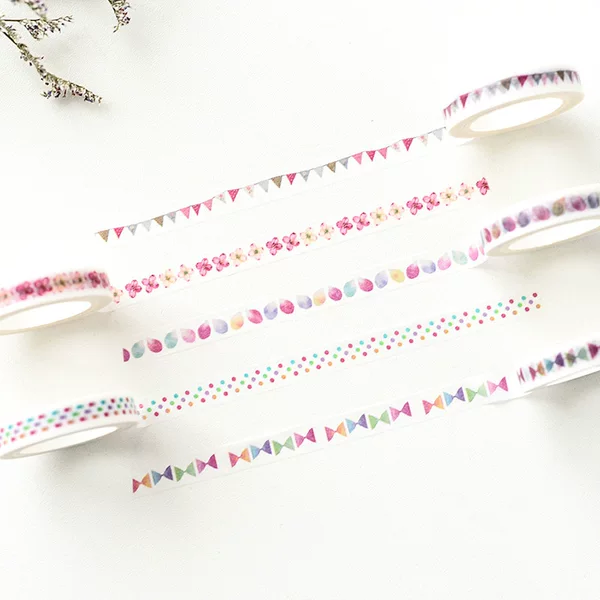 New hand-torn 15 and paper tape parting line stickers wholesale 0.8cm x 7m fine hand-painted and paper tape