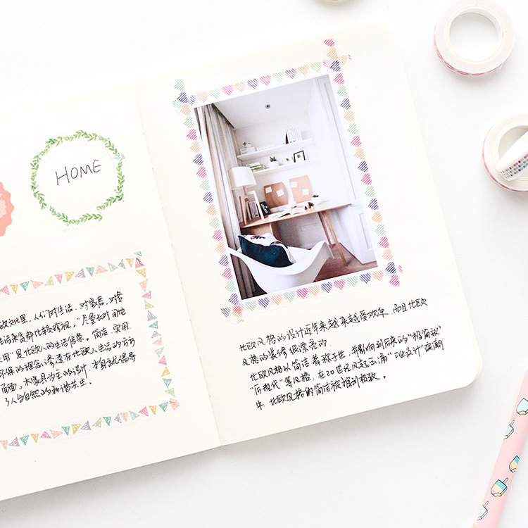 Pintado a mano fina cuenta de mano y cinta de papel DIY marco de fotos lágrima mano 15 y pegatinas de cinta de papel al por mayor