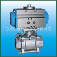 供应法比亚气动三片式不锈钢球阀，FABIA气动螺纹球阀
