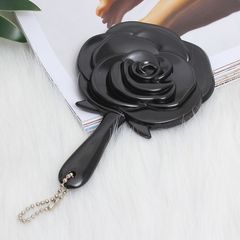 233 Retro Rose Quartz Small Mirror Portable Pocket Handle Makeup Mirror Creative Plastic Mirror Beauty Combing Mirror