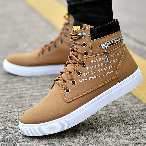 Autumn/Winter High-Top Shoes Korean Men's Shoes Student Canvas Shoes Men's Casual Shoes Trendy Matchable Board Shoes Fashion Boots