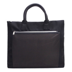 Simple business document bag A4 black office meeting bag information portable zipper large capacity file bag can be advertised