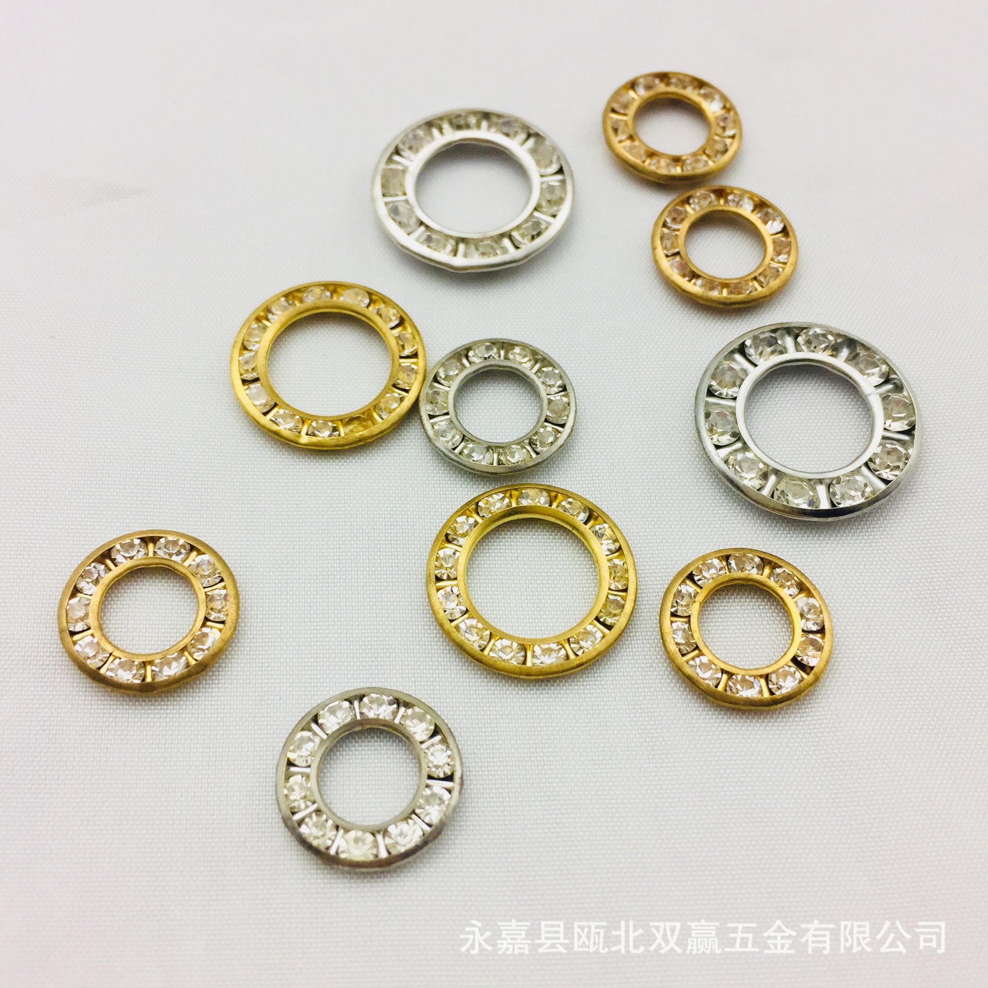 厂家直供金属镶钻A钻鸡眼五金配件DIY包扣钮扣带钻气眼钻圈气眼
