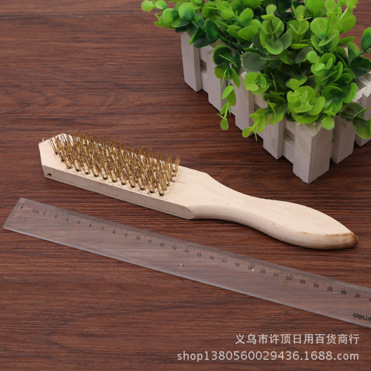 刷钢钉刷子木柄钢丝刷金属打磨去除铁锈刷子去油污清洁钢丝刷鱼鳞