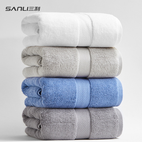 [Sanli New Bath Towel] Combed Cotton Bath Towel Pure Cotton Thickened 800g Bath Towel 80*160 Large Adult Bath Towel