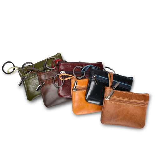 Genuine Leather Mini Small Zero Wallet Women's Multi-functional Card Bag Cross-border Europe and America Retro Zipper Key Coin Bag Wholesale 
