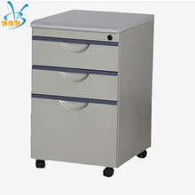 铁柜厂铁皮活动柜 三抽 移动办公柜带锁资料档案推拉矮柜抽屉