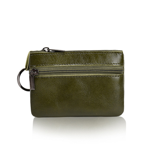 Genuine Leather Mini Small Zero Wallet Women's Multi-functional Card Bag Cross-border Europe and America Retro Zipper Key Coin Bag Wholesale 