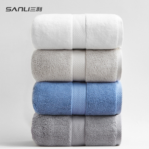 [Sanli New Bath Towel] Combed Cotton Bath Towel Pure Cotton Thickened 800g Bath Towel 80*160 Large Adult Bath Towel