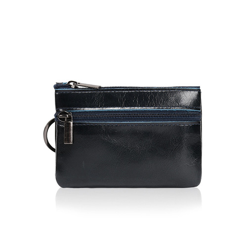 Genuine Leather Mini Small Zero Wallet Women's Multi-functional Card Bag Cross-border Europe and America Retro Zipper Key Coin Bag Wholesale 