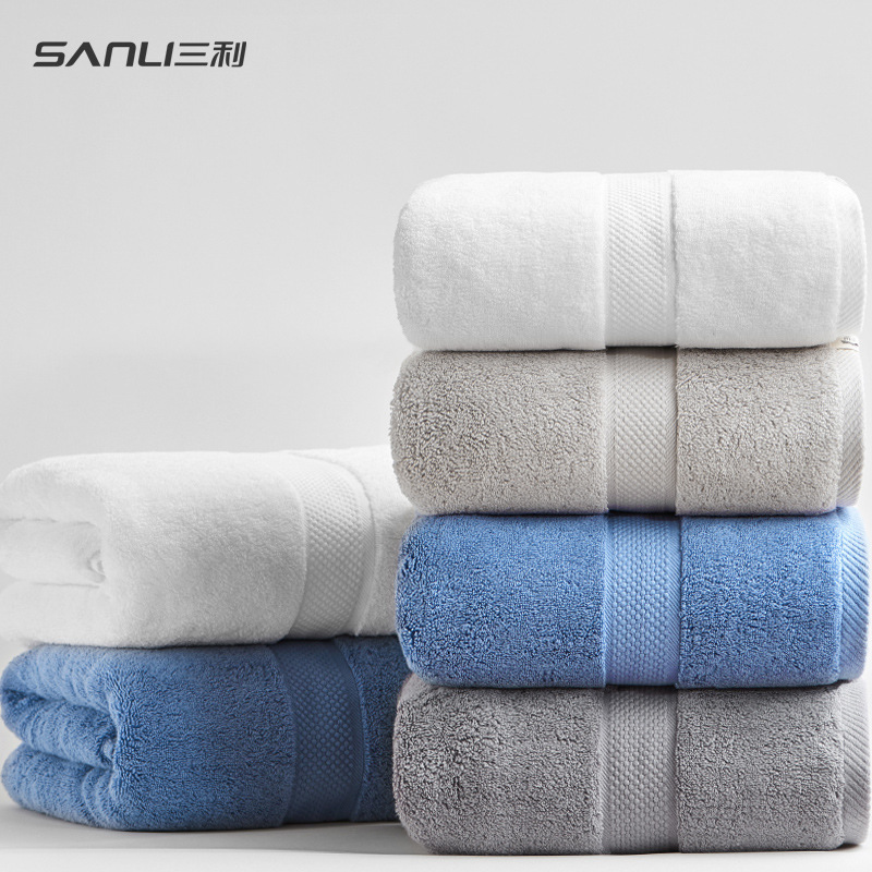 [Sanli New Bath Towel] Combed Cotton Bath Towel Pure Cotton Thickened 800g Bath Towel 80*160 Extra Large Adult Bath Towel