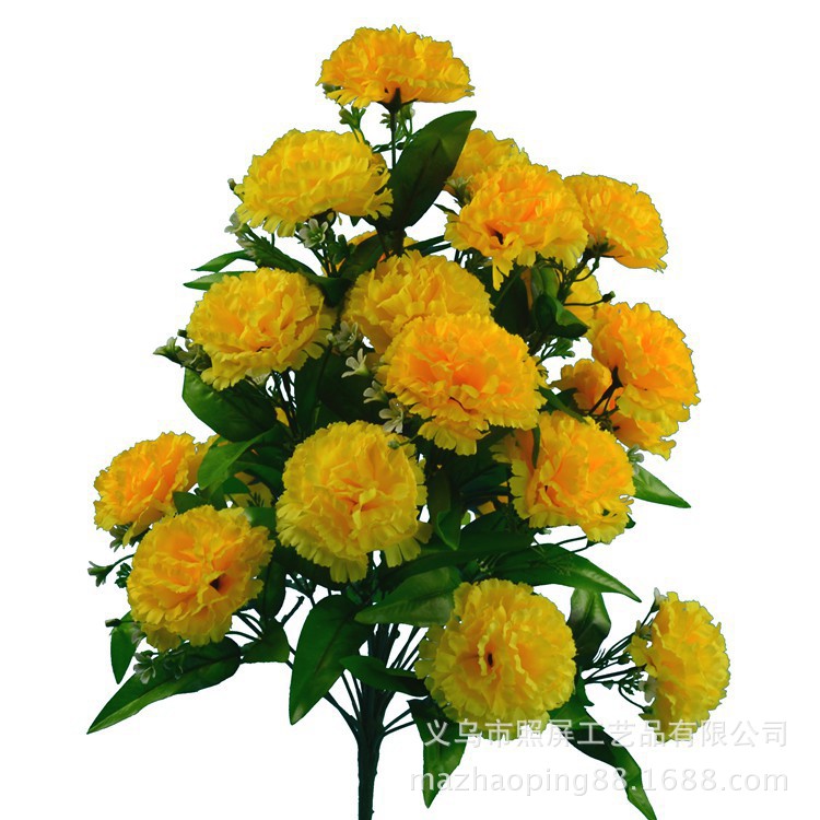 Pantalla artificial flor Lila artificial maceta arreglo de flores 24 Clavel seda flor mango grande ramo Oficina artificial flor artificial