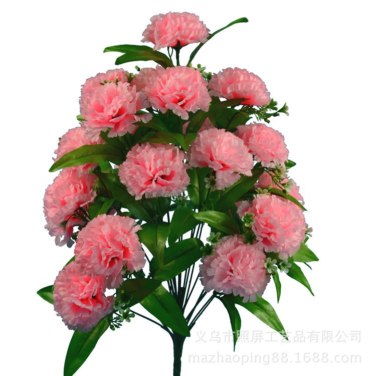 Pantalla artificial flor Lila artificial maceta arreglo de flores 24 Clavel seda flor mango grande ramo Oficina artificial flor artificial