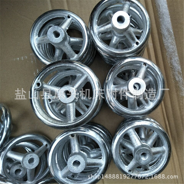 机床附件铸铁圆轮缘手轮电镀机械手摇轮镀铬铸件厂家现货