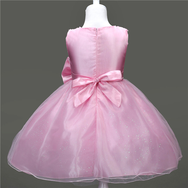 One-Piece Hair Girls' Dress Flower Girl Rose Princess Dress Sleeveless Vest Princess Dress Girls' Dress