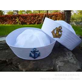 大力神水手帽女兵帽护士表演帽子船员船长帽海员帽