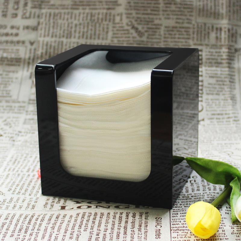 亚克力纸巾盒 亚克力方形盒奶茶店客厅抽纸盒简约餐巾盒收纳盒