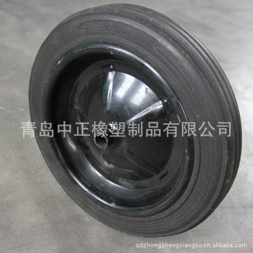 厂家供应现货胶粉实心轮 静音手推车工具车橡胶轮 批发胶粉实心轮