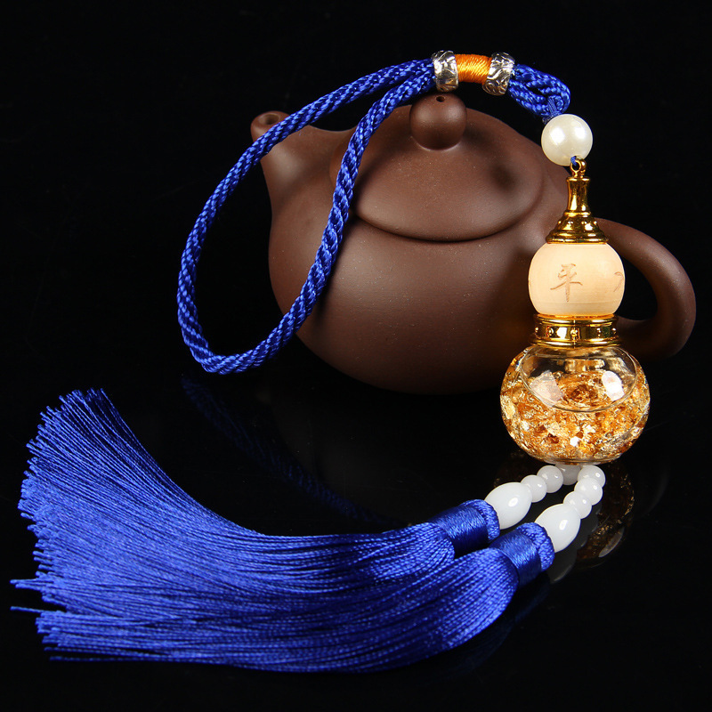 Popular Gold Foil Gourd Car Pendant, Creative Tassel Car Pendant, Yiwu Small Commodity, Practical Small Gift Car