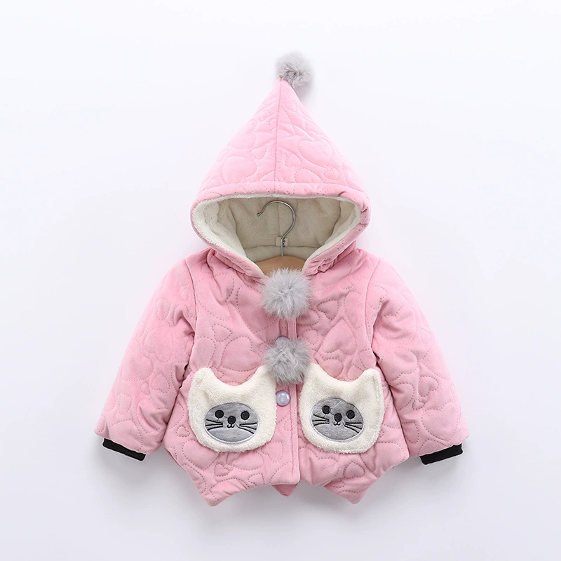 Fleece children's jacket for early age, increased thickness, with embroidery