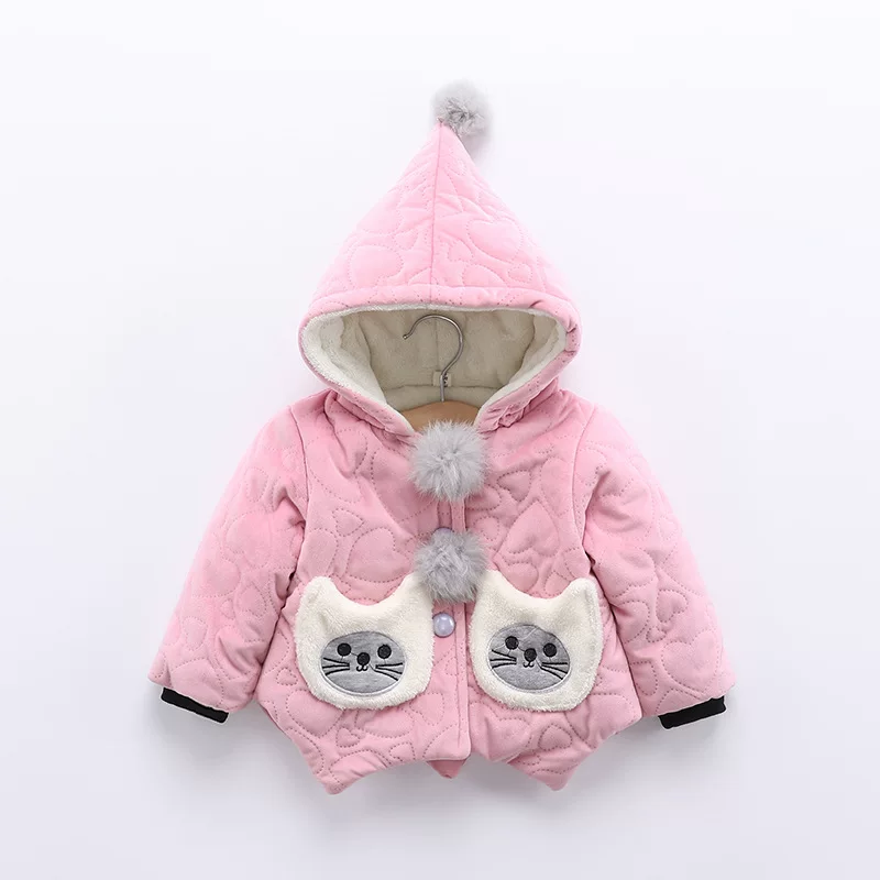 Fleece children's jacket for early age, increased thickness, with embroidery