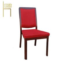 酒店西餐厅软包餐椅 仿木包布椅绒布靠背休闲椅 JH-M15