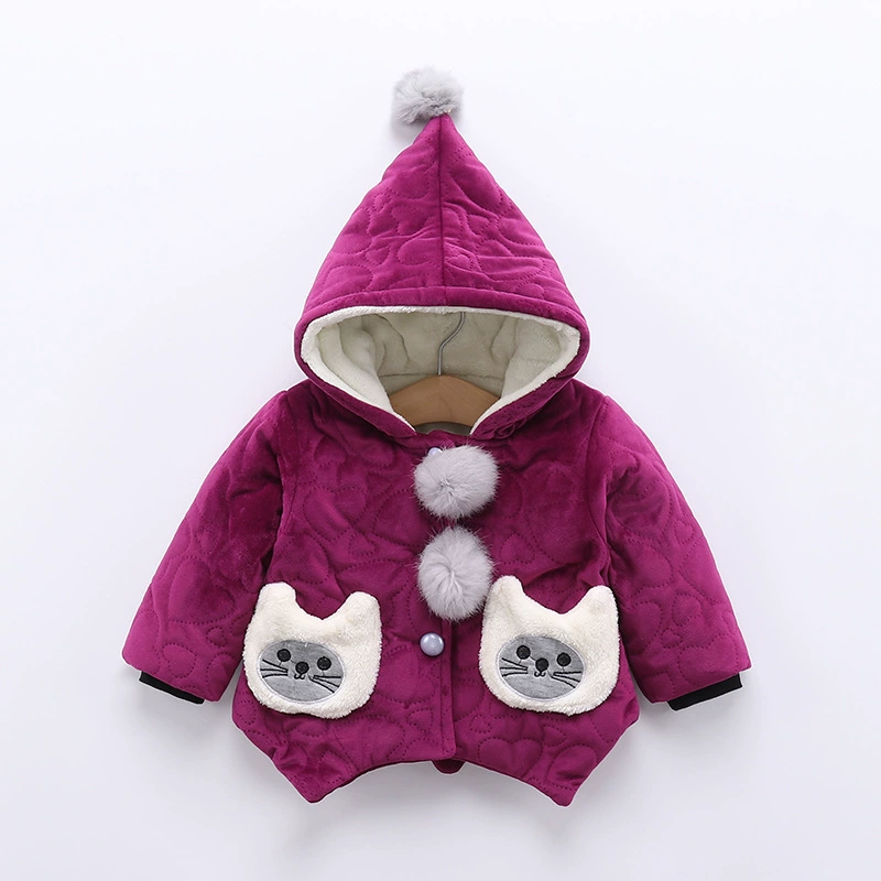 Fleece children's jacket for early age, increased thickness, with embroidery